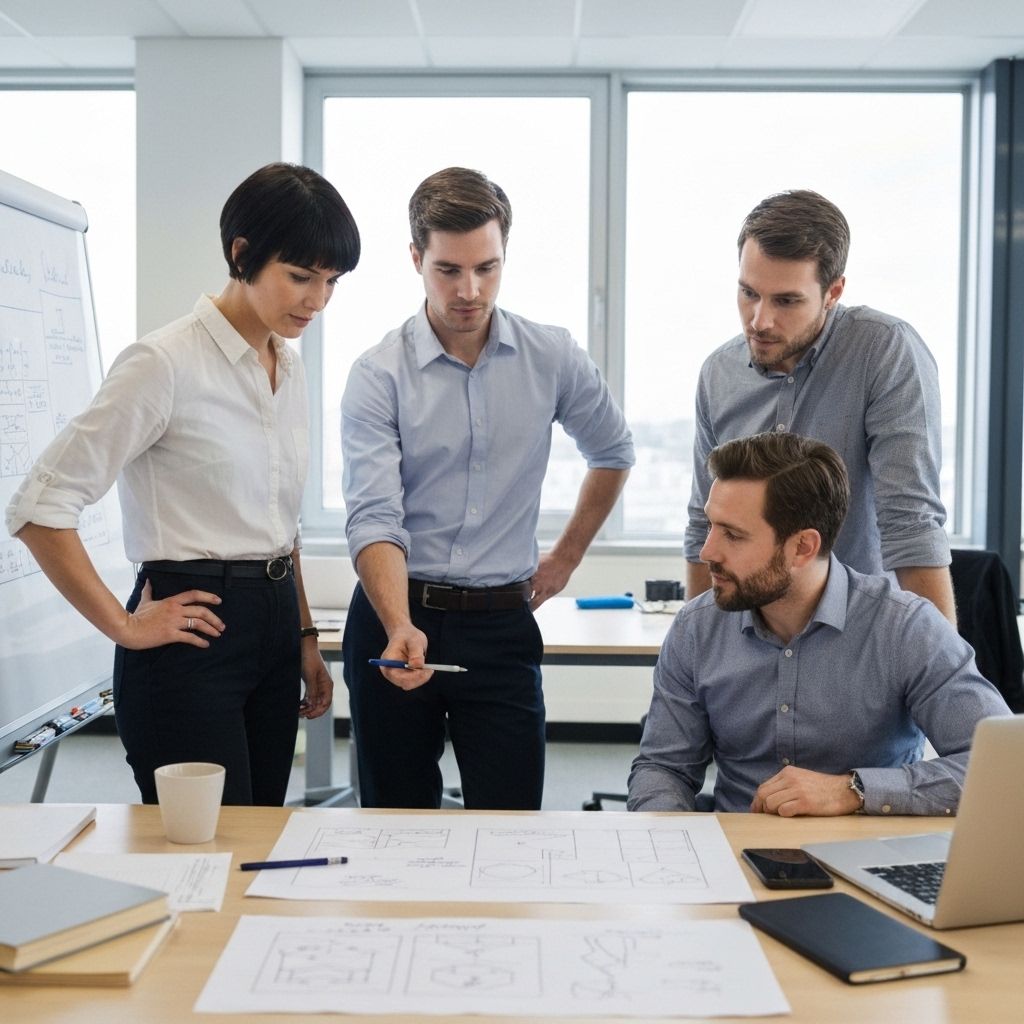 Professional team collaborating at PrecisePlus